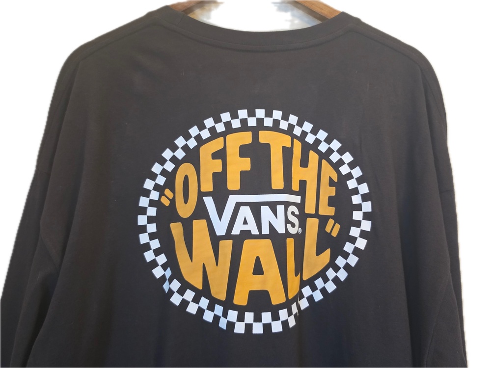 VANS Shirt Mens 2XL Black Long Sleeve Crewneck Cotton Tagless Graphic Logo